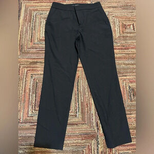 Zara Women's Suit Trousers L Black Cotton with Elastane, Polyester Dress Pants